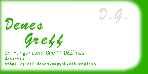 denes greff business card